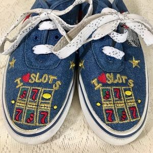 Vintage denim Vegas sneakers I LOVE SLOTS